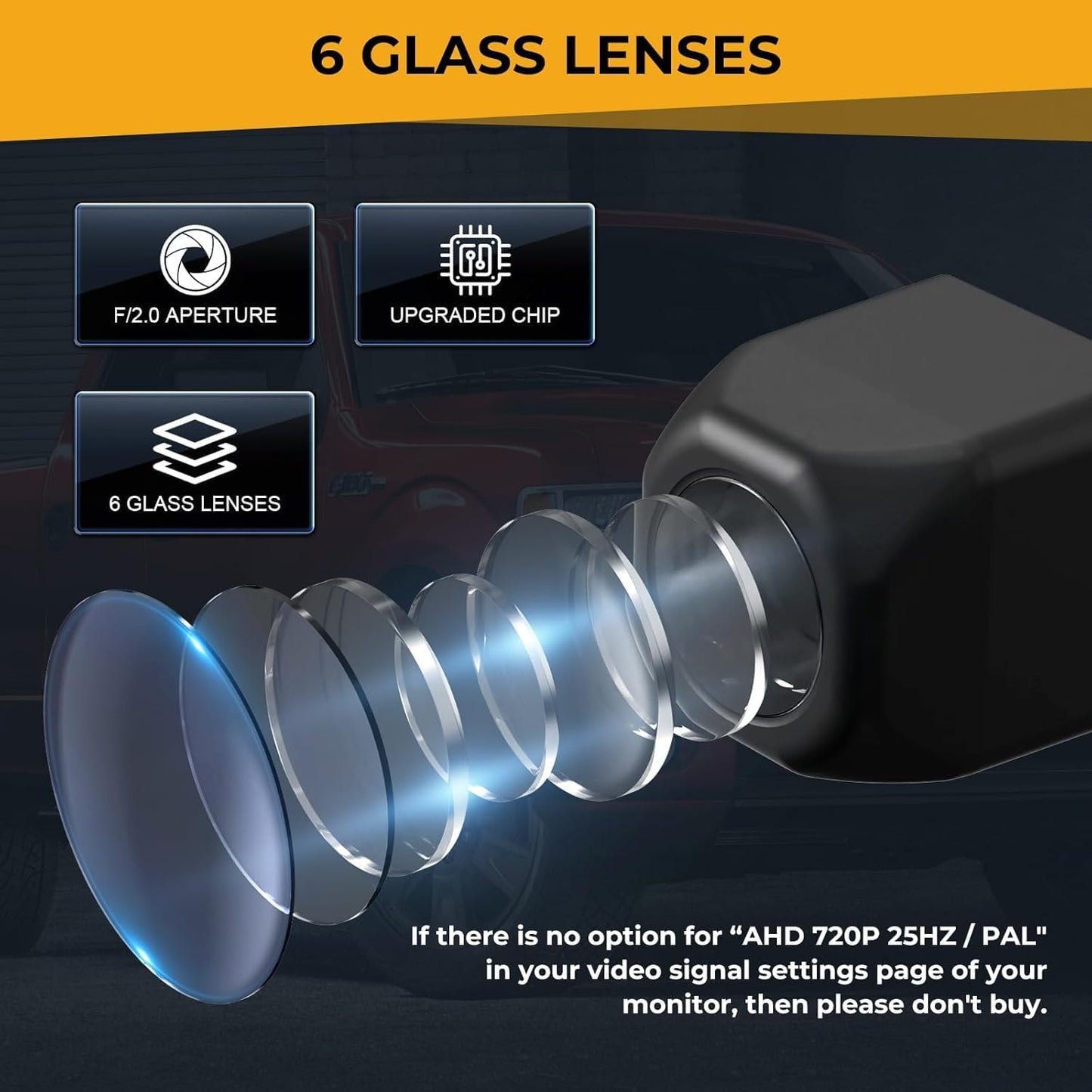 720P Waterproof Backup Camera with Wide Angle Lens for Reversing Cars DEMO