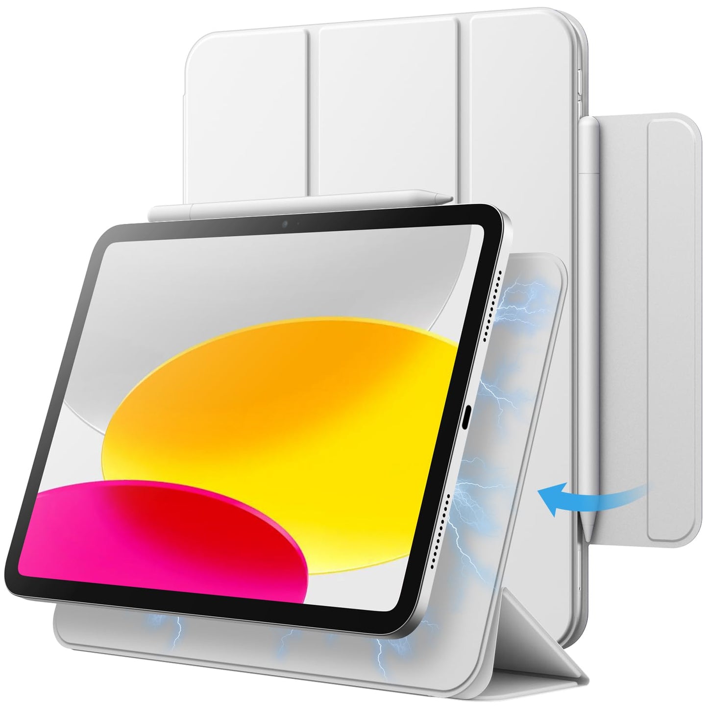 JETech White Protective Tablet Case Cover for iPad A16 2025 & 10 Size iPad NEW
