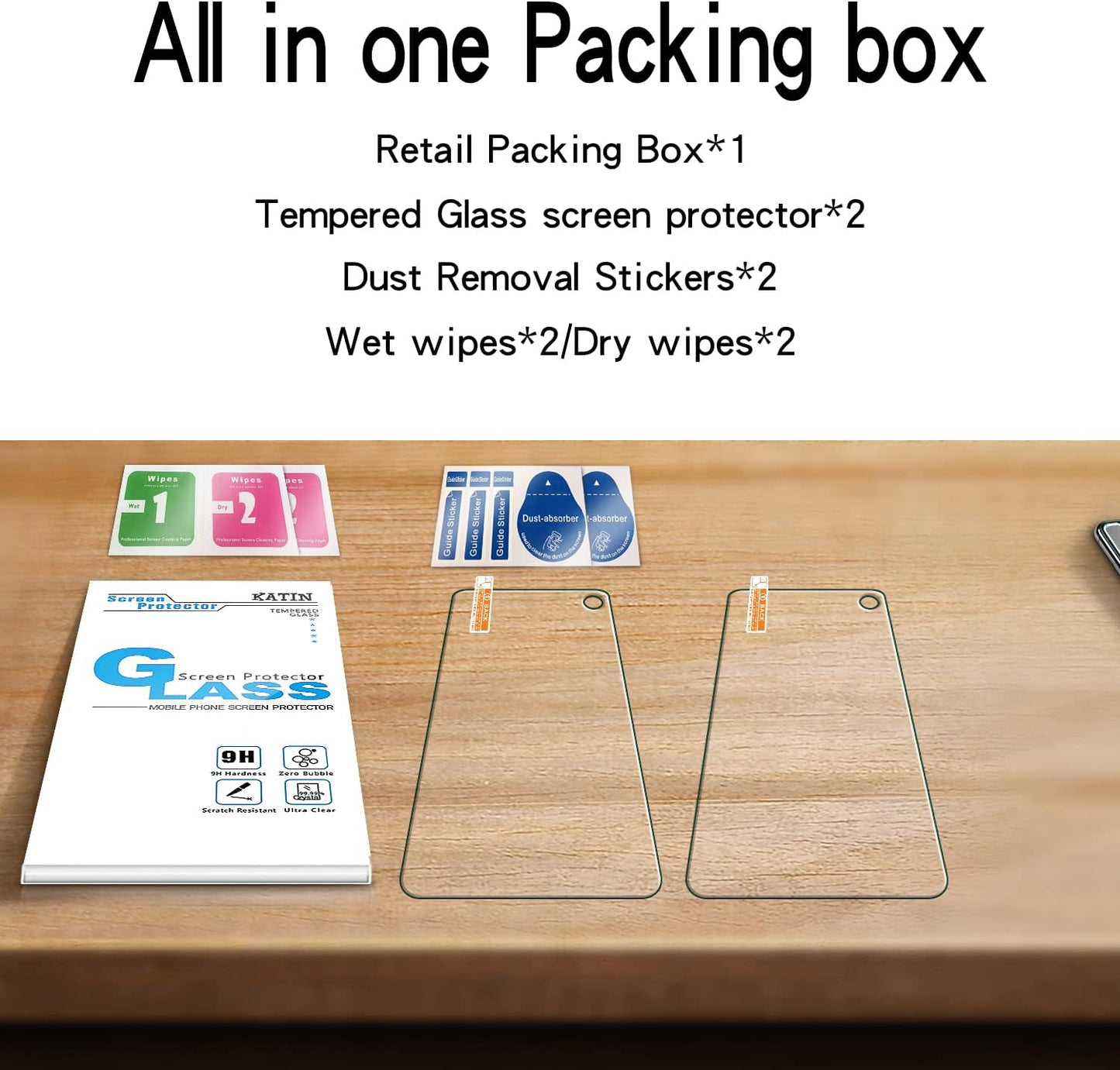 KATIN Tempered Glass Screen Protector for Samsung Galaxy S10e, Clear NEW