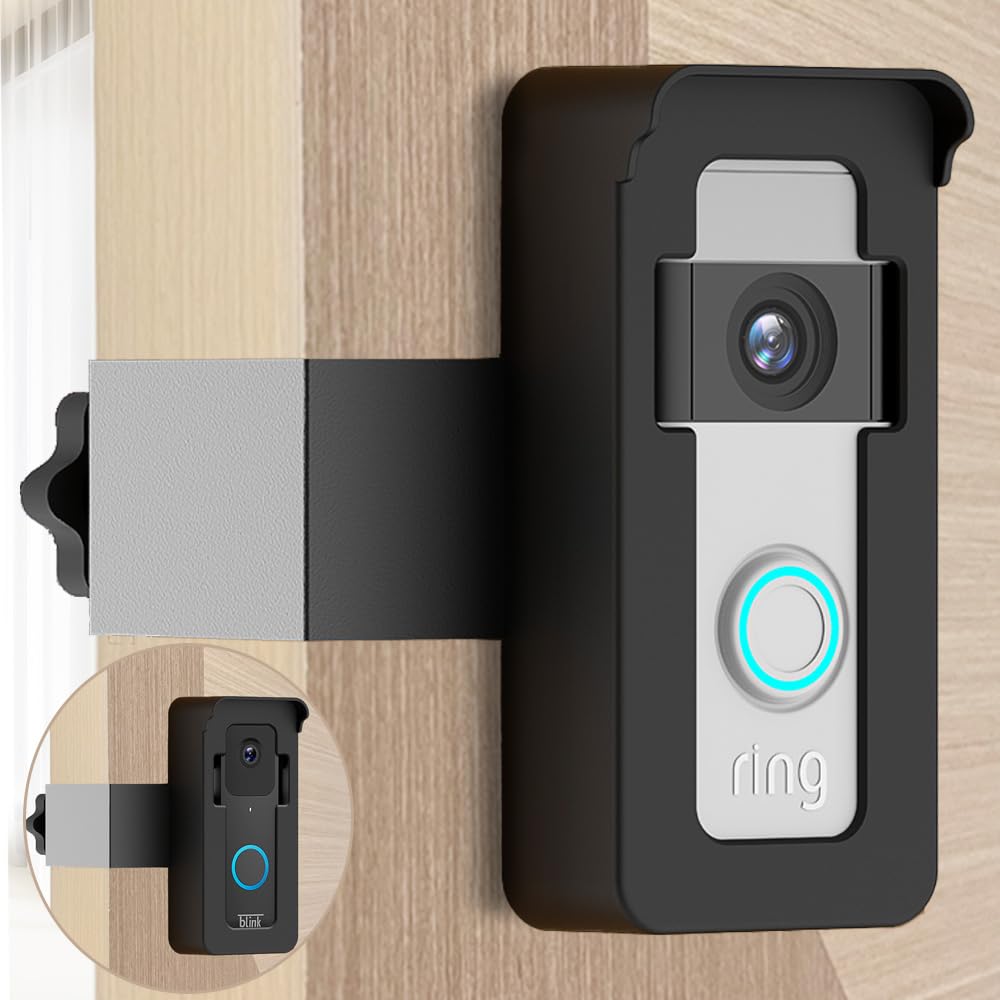 Waterproof Anti-Theft Video Doorbell with No-Drill Black Mounting NEW
