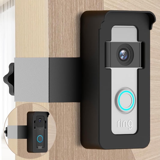 Waterproof Anti-Theft Video Doorbell with No-Drill Black Mounting NEW