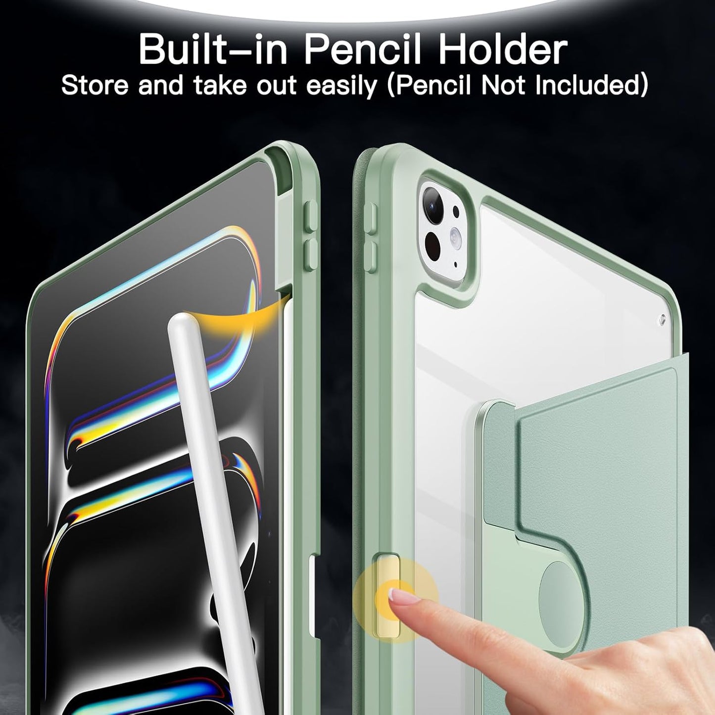 JETech Rotating Tablet Case for iPad Pro 11-Inch, Mint Green, Fits 11" 4/3 DEMO