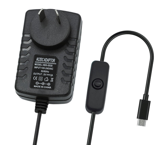 Powerful 15W USB-C Fast Charger for Raspberry Pi 4B, Black Power Supply DEMO