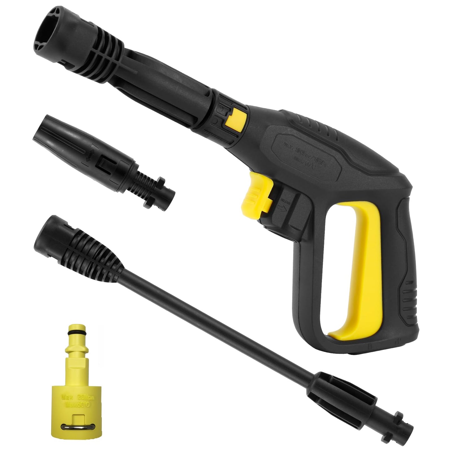 Pressure Washer Cleaning Gun with Quick Connect Plug and Release Black DEMO