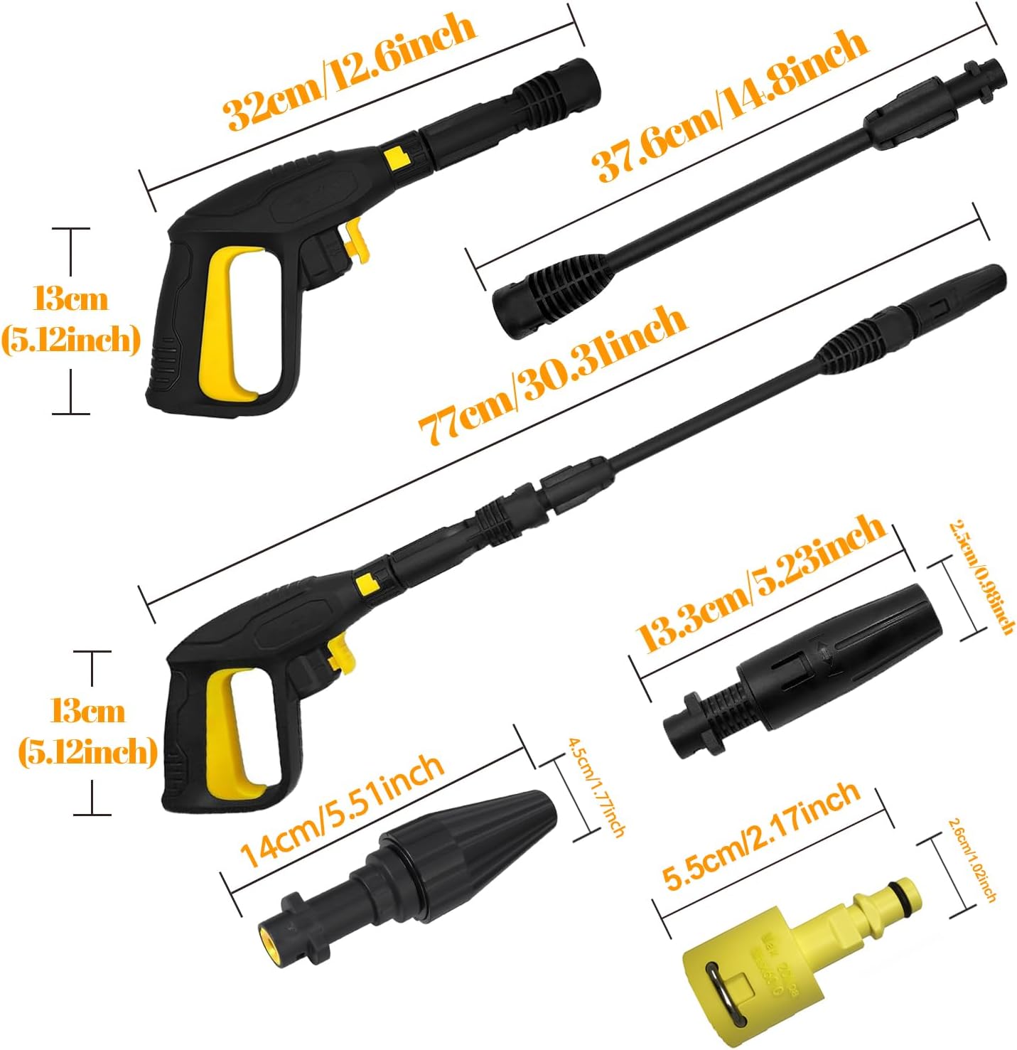 Pressure Washer Cleaning Gun with Quick Connect Plug and Release Black DEMO