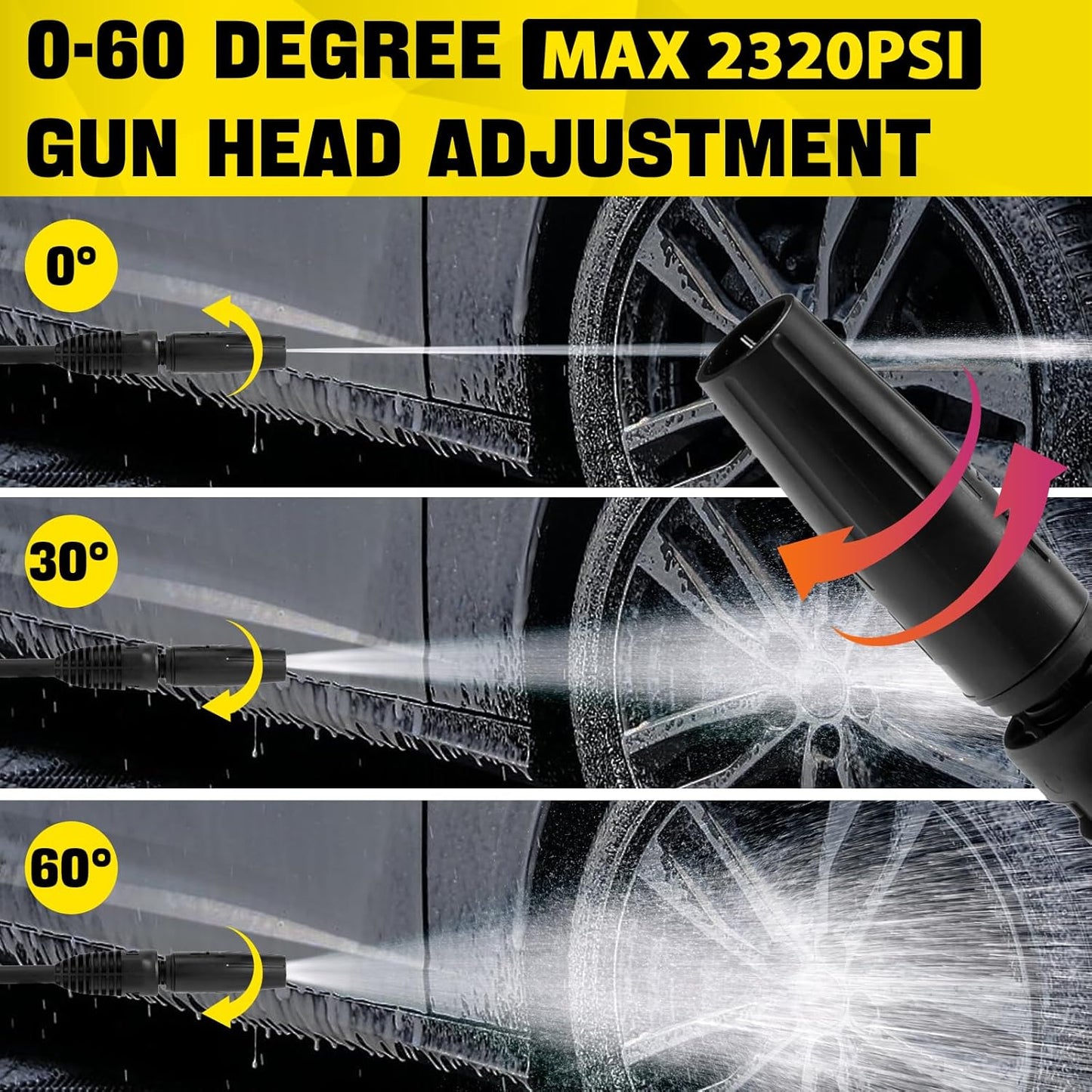 Pressure Washer Cleaning Gun with Quick Connect Plug and Release Black DEMO