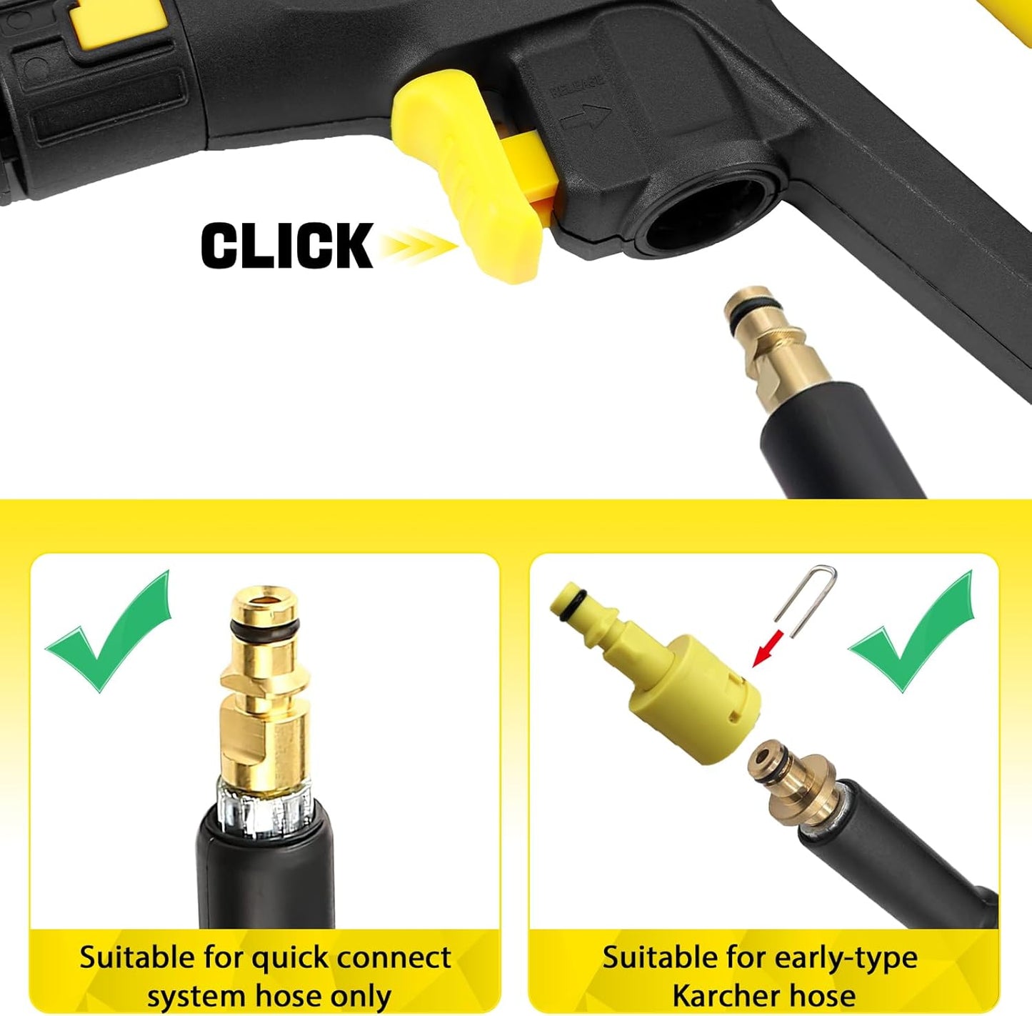Pressure Washer Cleaning Gun with Quick Connect Plug and Release Black DEMO