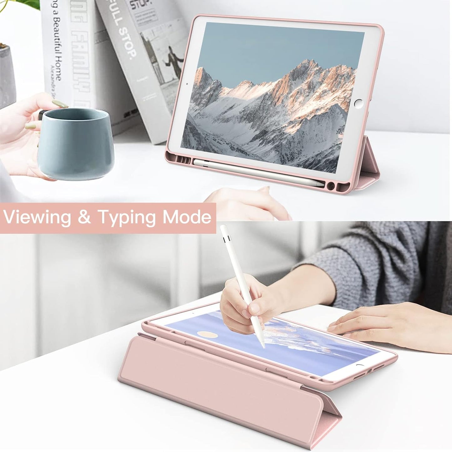 JETech Rose Gold Tablet Case for iPad 6th/5th Gen with Pencil Holder Size NEW