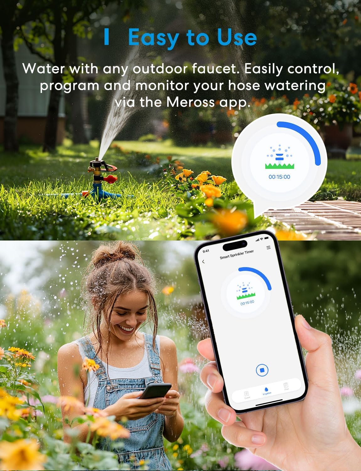 meross Smart Hose Timers WiFi Water Timer with Usage Tracking & Rain Skip, DEMO