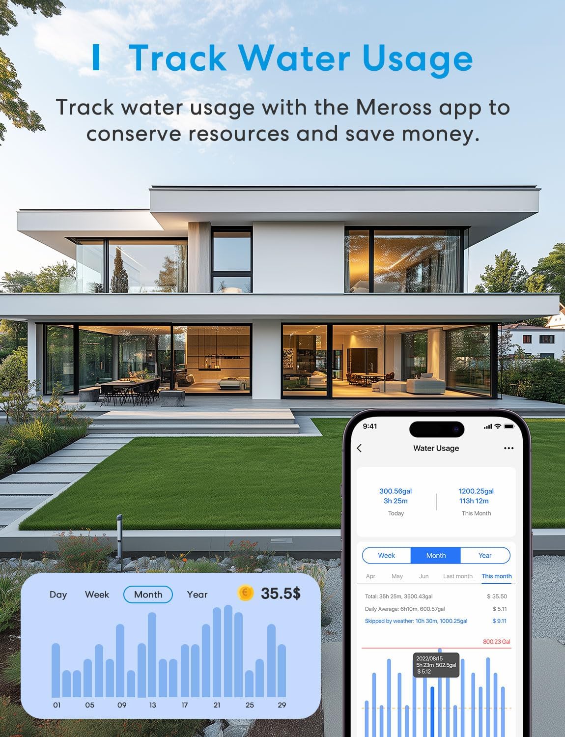 meross Smart Hose Timers WiFi Water Timer with Usage Tracking & Rain Skip, DEMO