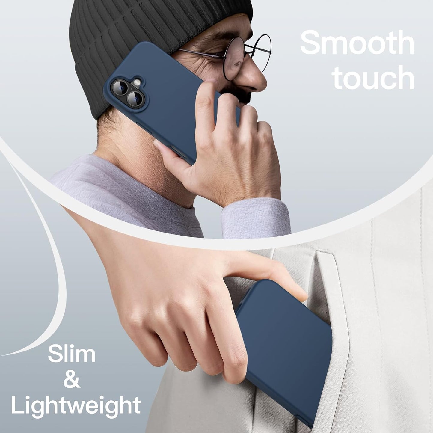 JETech Liquid Silicone Protective Phone Case for iPhone 16 6.1-Inch, Navy NEW