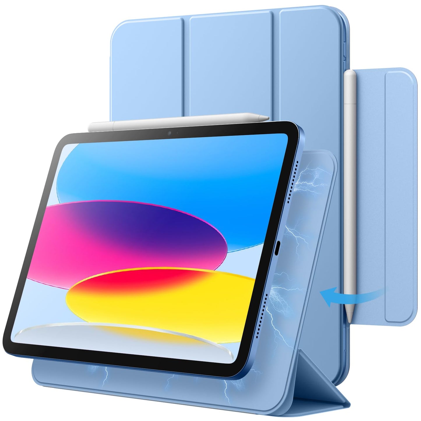 JETech Blue Protective Folio Tablet Case Cover for iPad A16 2025/iPad 10 NEW