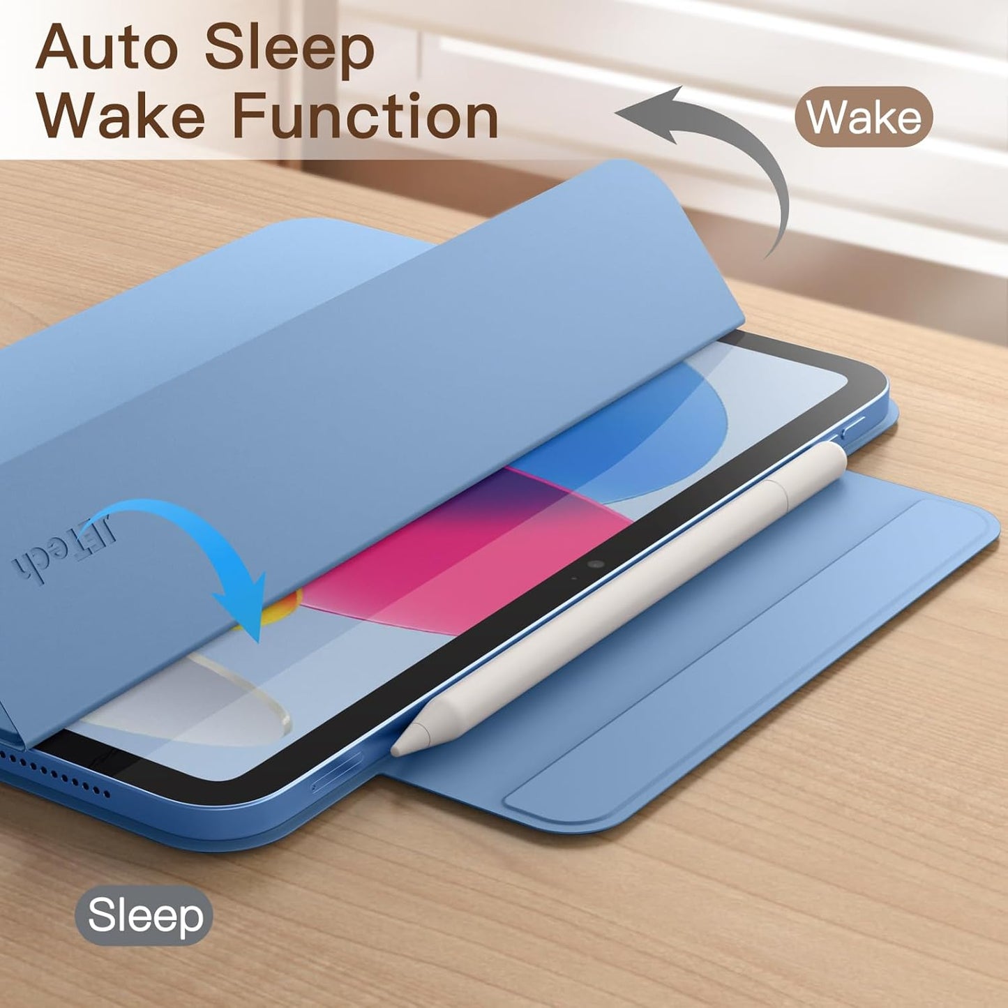 JETech Blue Protective Folio Tablet Case Cover for iPad A16 2025/iPad 10 NEW