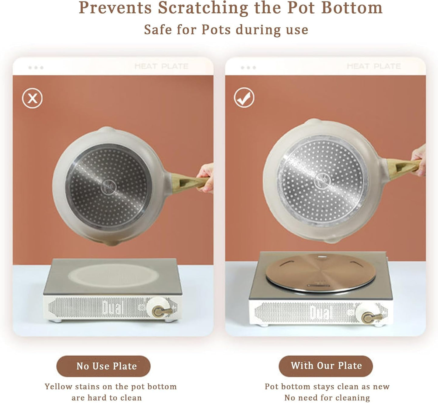 Elegant 11-Inch Rose Gold Heat Diffuser Plates for Gas & Electric Stoves NEW
