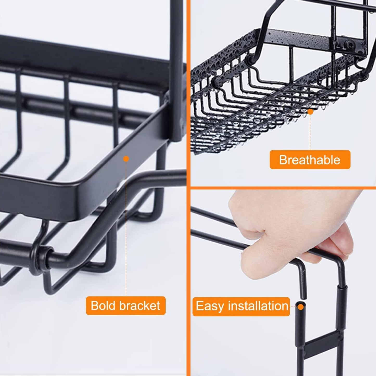 Adjustable Telescopic Sink Organizer Rack - Stainless Steel Kitchen Storage NEW