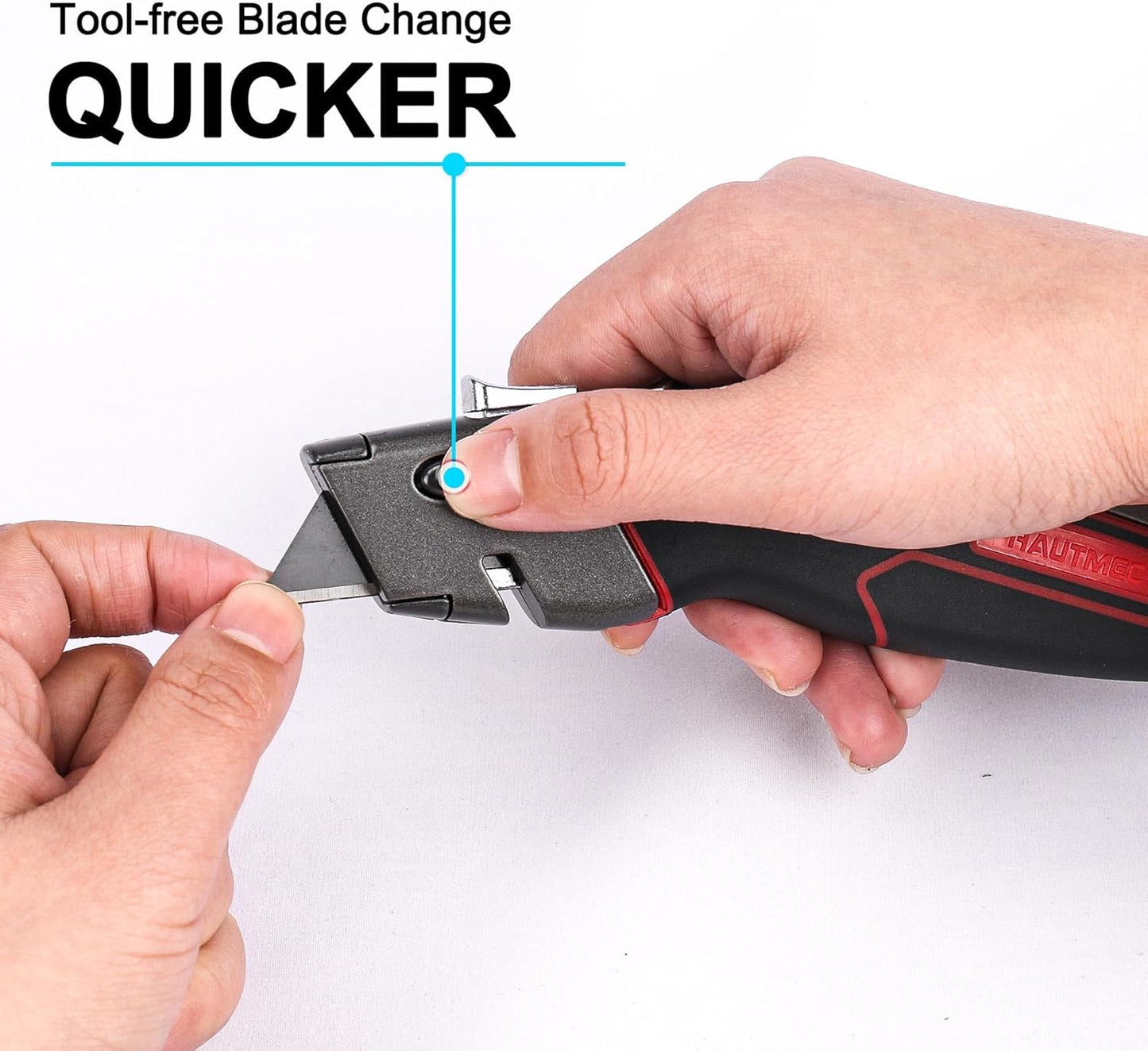 HAUTMEC Heavy-Duty Knives Utility Knife Safety Box Cutter Auto-Retracting DEMO