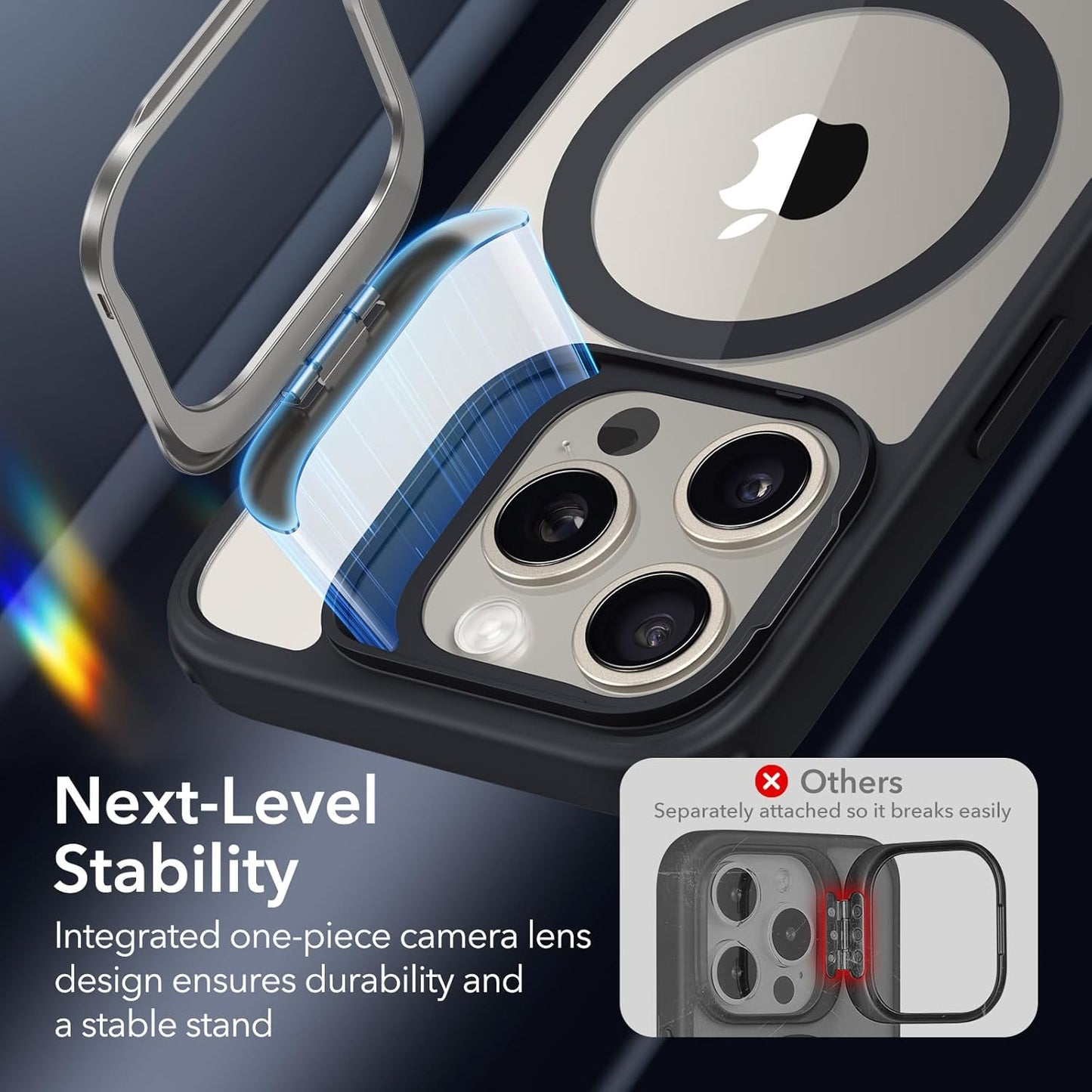 ESR Protective Phone Case for iPhone 15 Pro MagSafe Compatible Clear Black NEW