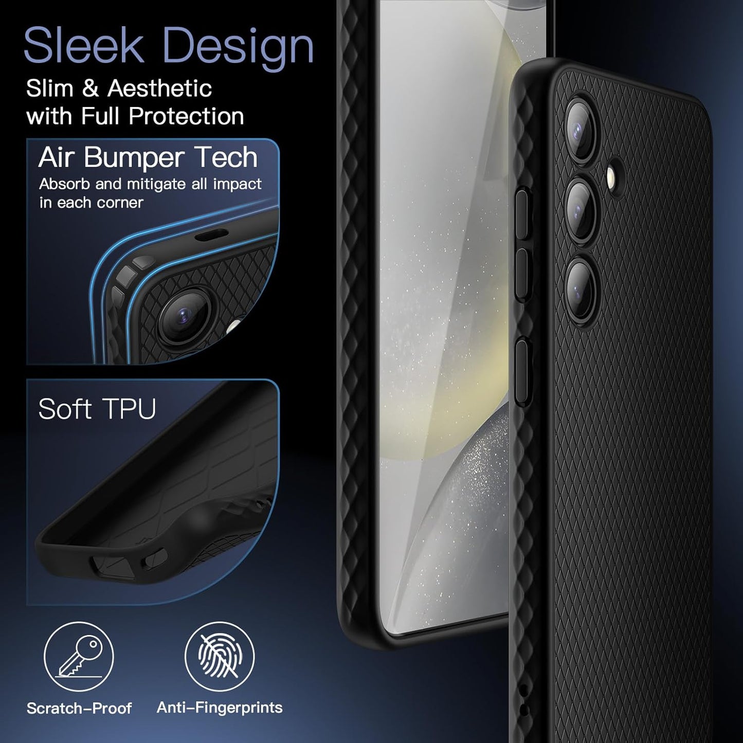 JETech Soft TPU Slim Fit Protective Phone Case for Samsung Galaxy S24 Plus NEW