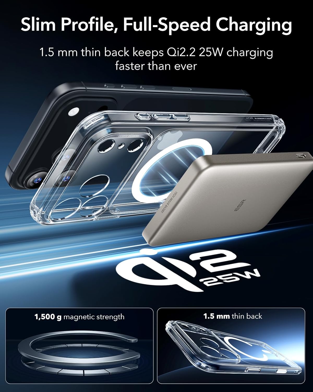ESR Clear Protective Phone Case for iPhone 17 Pro Max with Camera Cover NEW