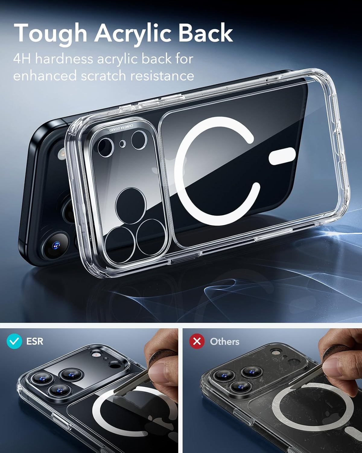 ESR Clear Protective Phone Case for iPhone 17 Pro Max with Camera Cover NEW