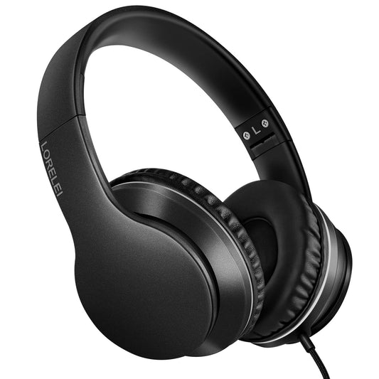 LORELEI Lightweight Foldable Portable Over-Ear Headphones with Microphone NEW
