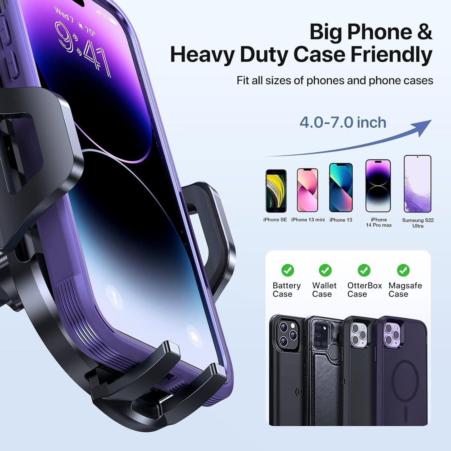 Miracase Universal Black Mobile Phone Holder Car Mount Secure Suction NEW