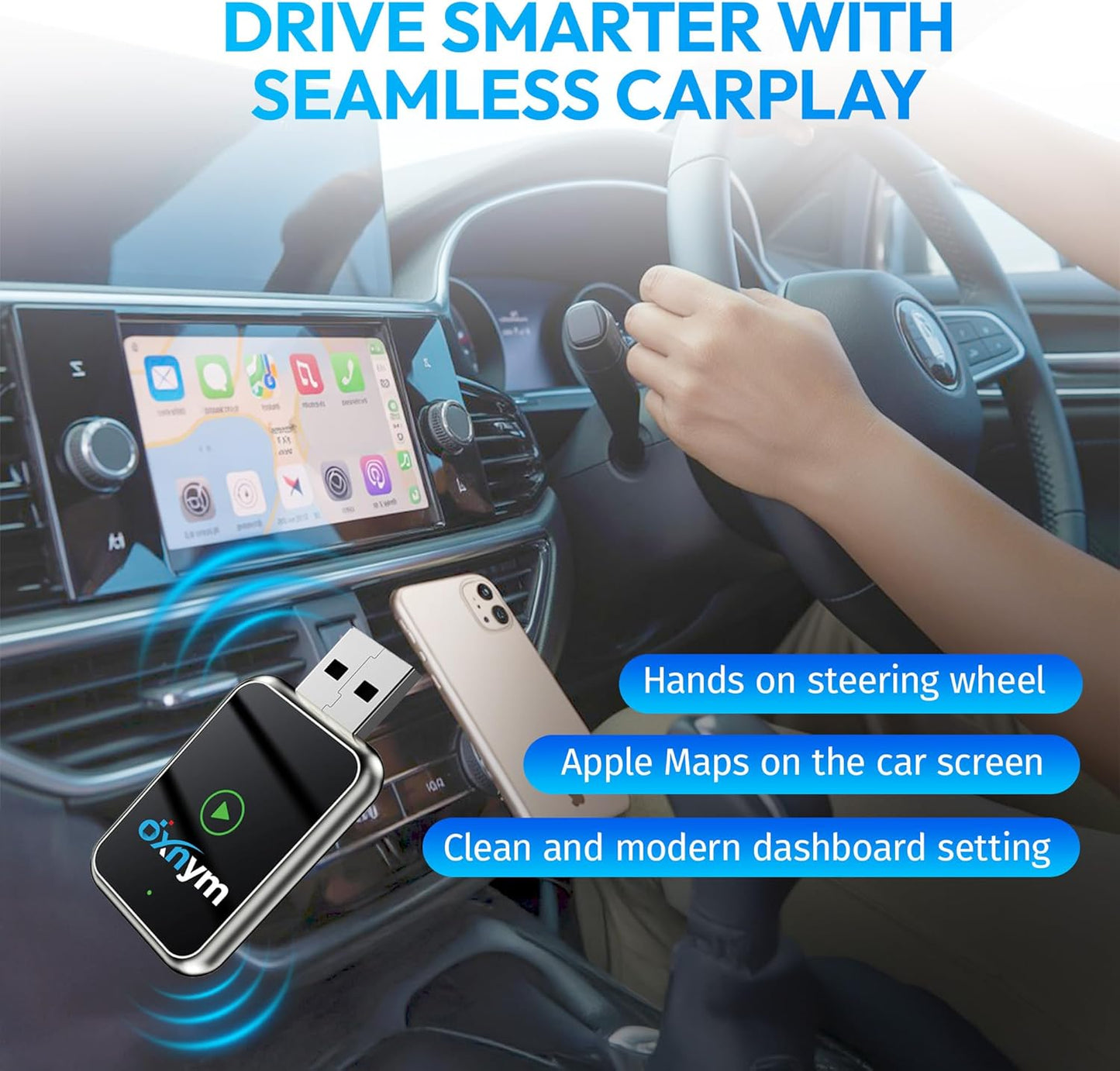 OXNYM Wireless Apple CarPlay & Android Auto Input Adapter for Seamless DEMO