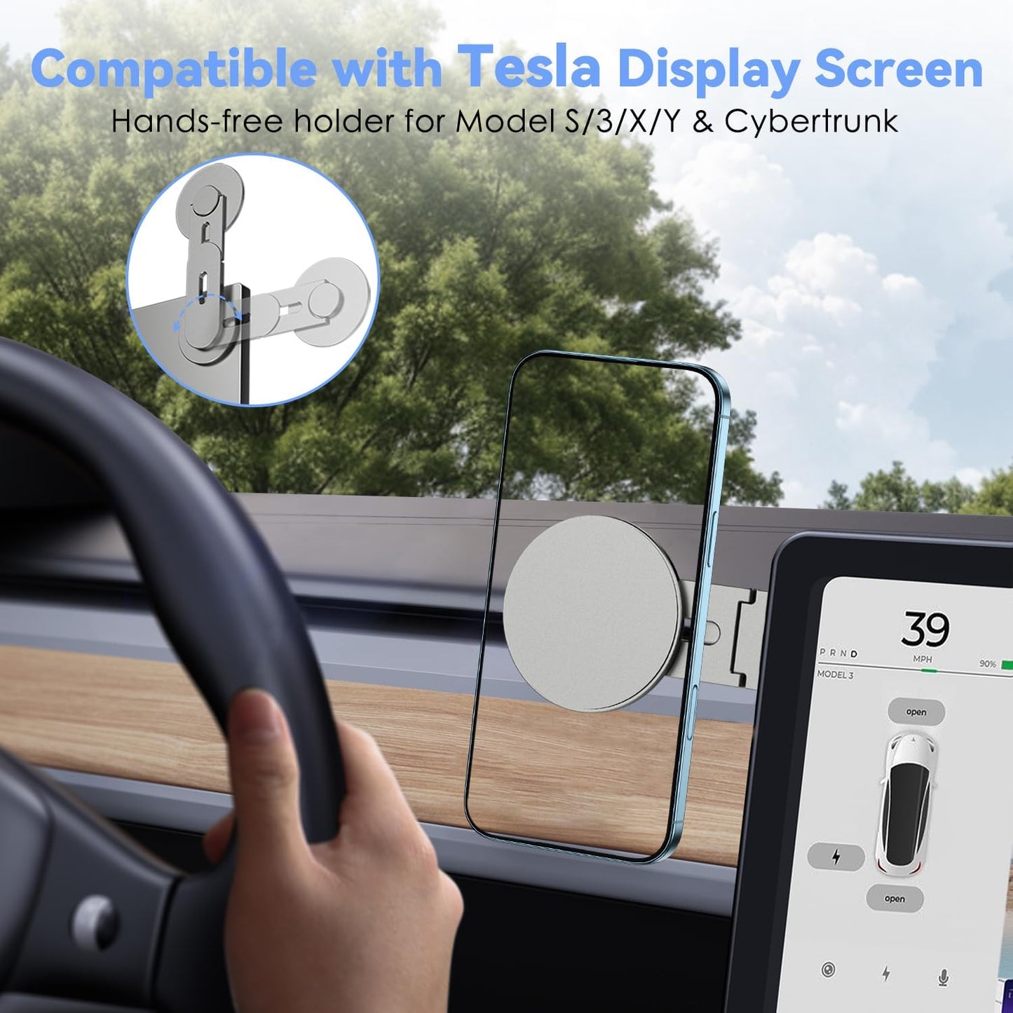 CloudValley Adjustable Stands 3D Rotating Magnetic Grey Phone Stand Holder NEW
