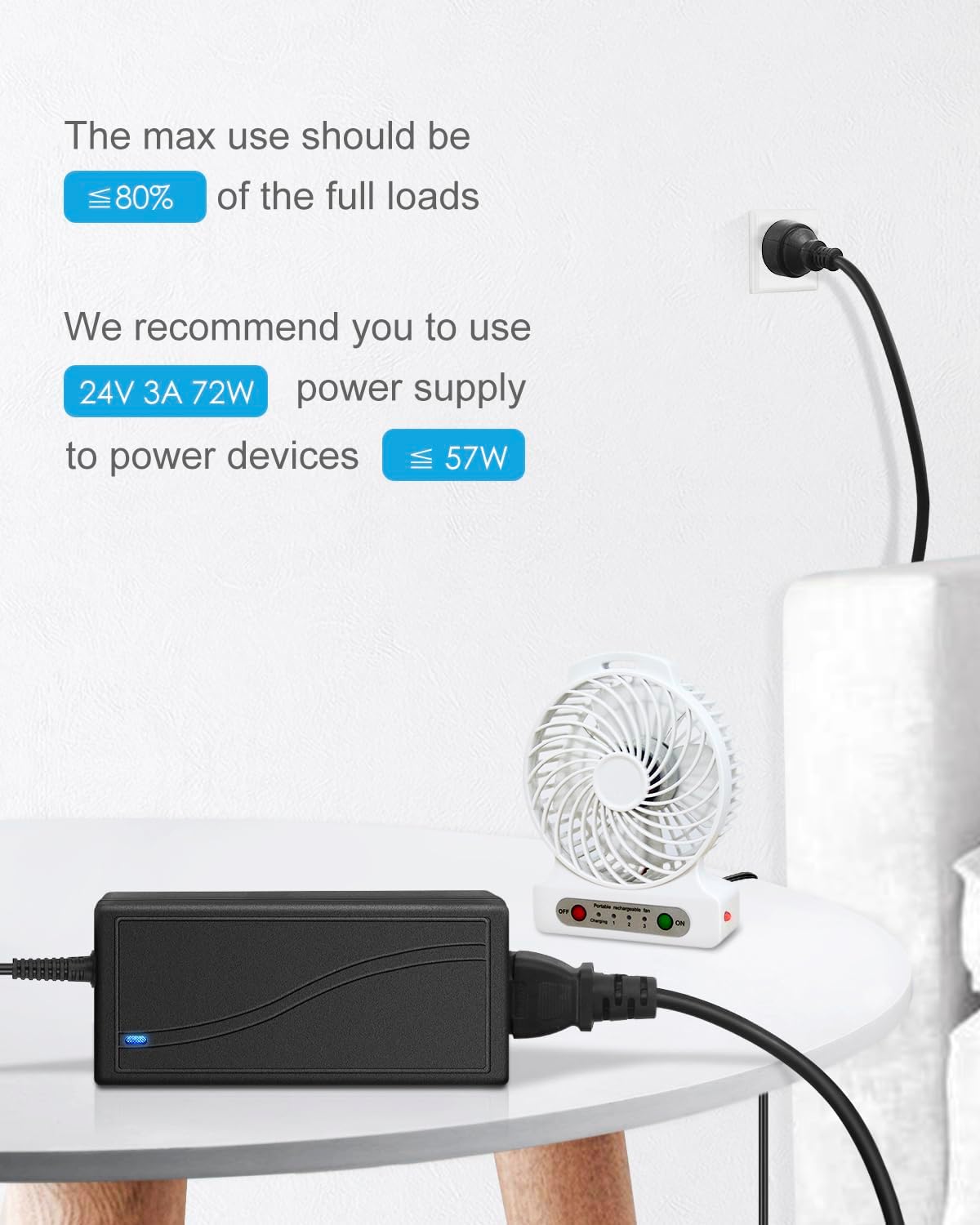 ALITOVE 72W AC Adapters AC to DC Adapter Power Supply Converter 220V 24V DEMO