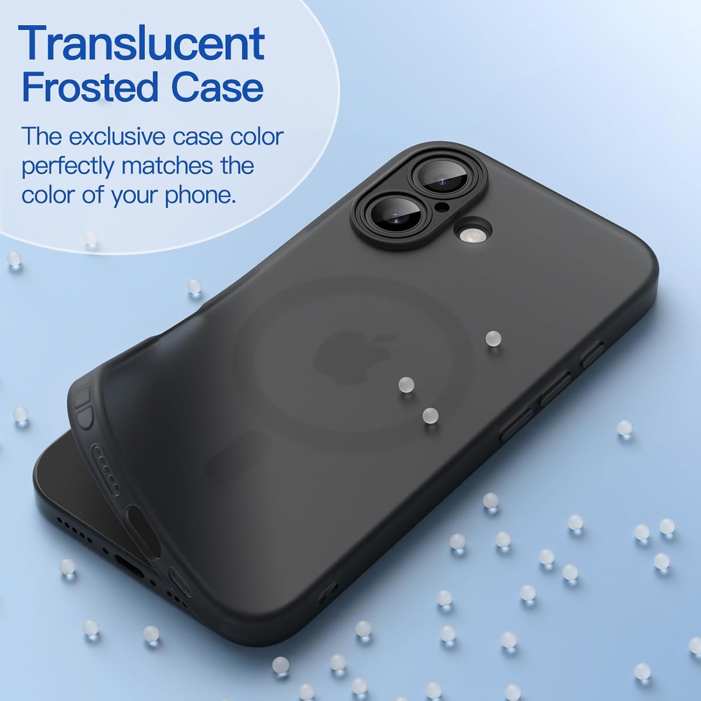 JETech Matte Black Non-Yellowing Protective Phone Case for iPhone 16 6.1 NEW
