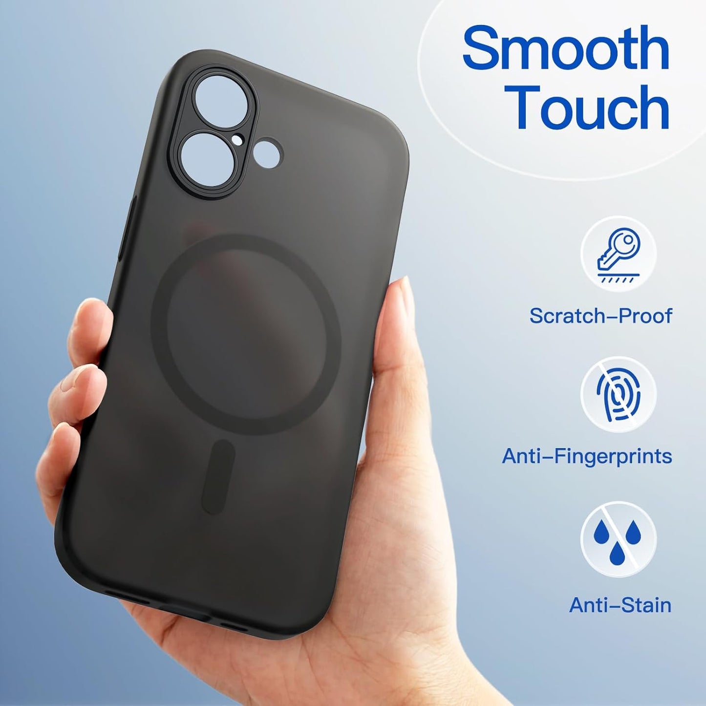 JETech Matte Black Non-Yellowing Protective Phone Case for iPhone 16 6.1 NEW
