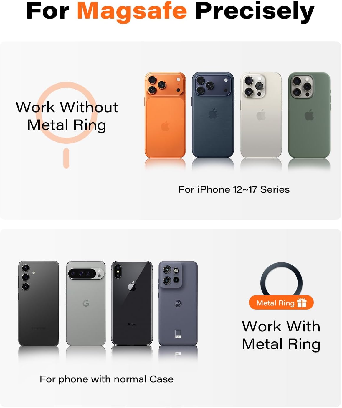 APPS2Car Magnetic Grips Phone Holder - Alloy Base Ball Joint Mount for Car NEW