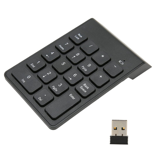 Compact 18-Key Wireless Numeric Keypad USB Financial Keyboard for Computers NEW