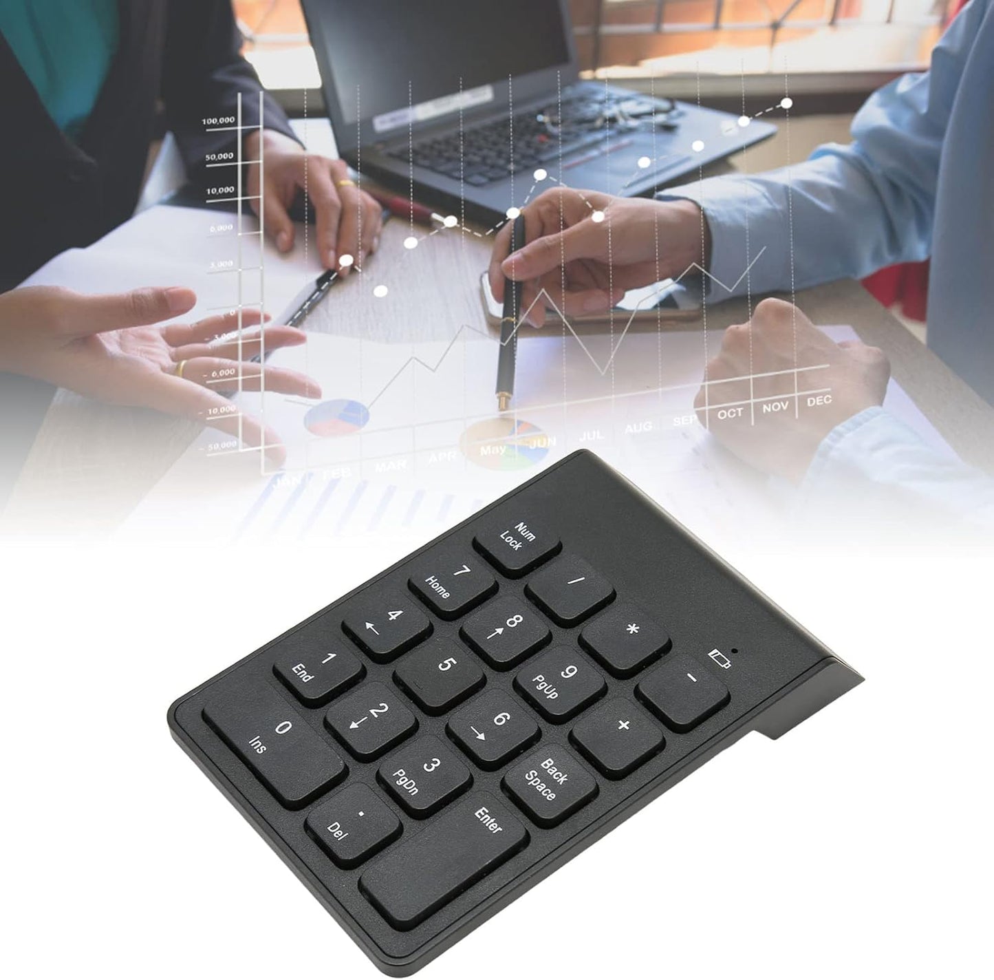 Compact 18-Key Wireless Numeric Keypad USB Financial Keyboard for Computers NEW
