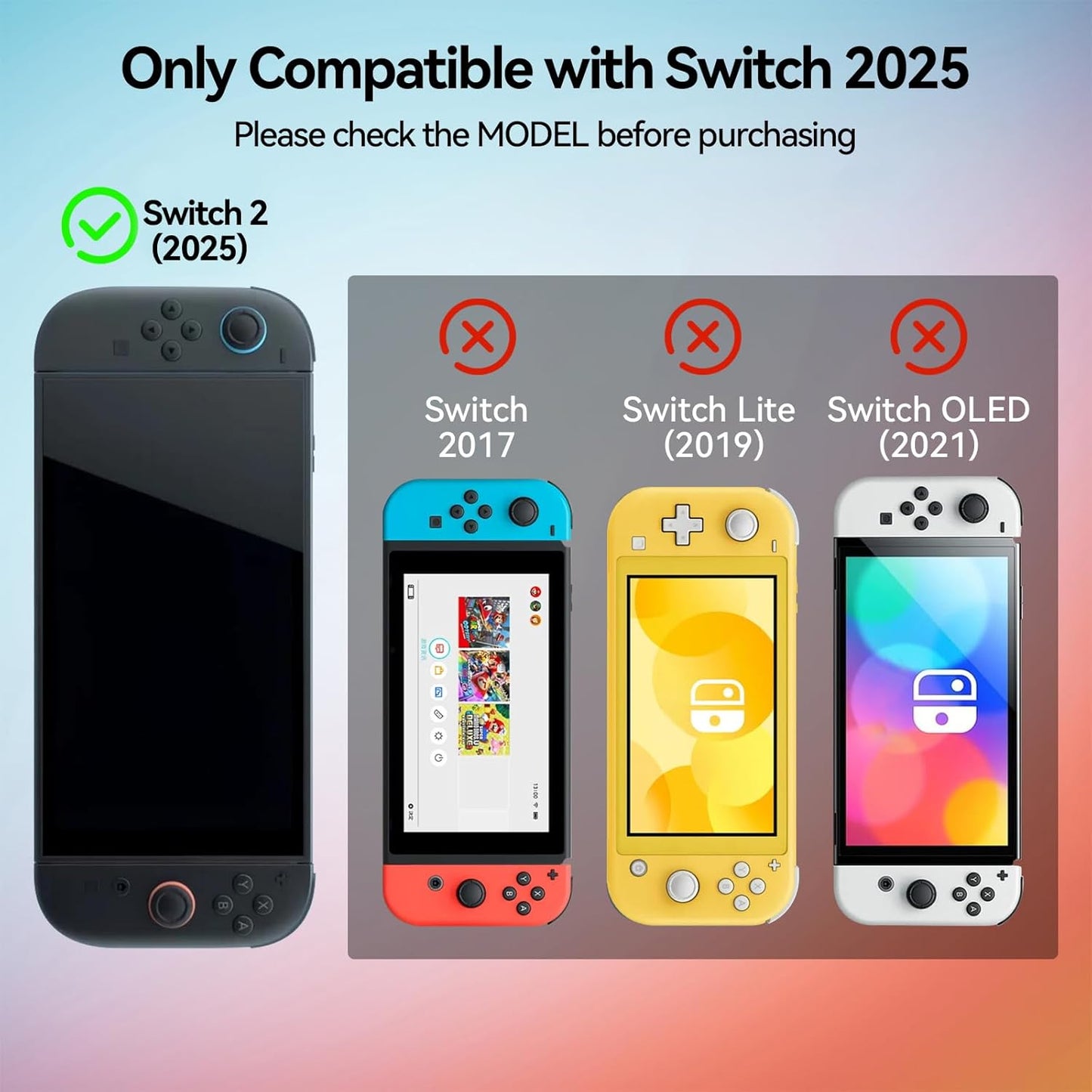 GeekShare Protective Hard PC Slim Dockable Shell Case for Nintendo Switch 2 NEW