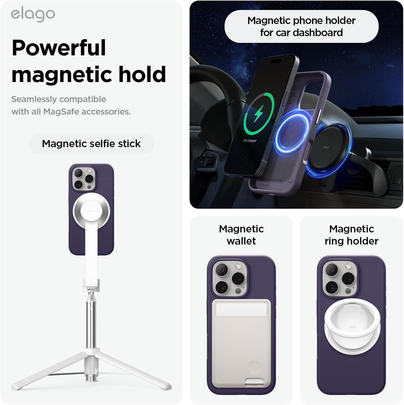 elago Magnetic Silicone Phone Case for iPhone 16 Pro Max 6.9 Inch Deep NEW
