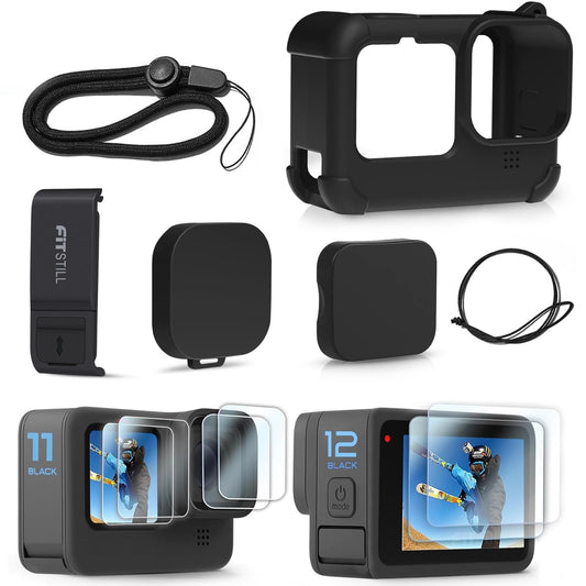 FiTSTILL Silicone Sleeve Case for GoPro Hero12/11/10/9 Black - Durable DEMO