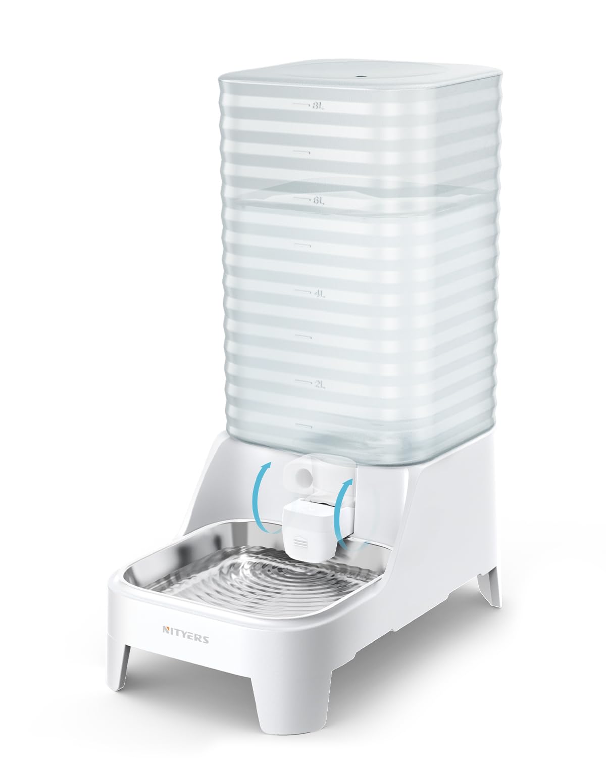 Nityers 8L Gravity Pet Waterer Automatic Feeder Elevated Stainless Steel DEMO