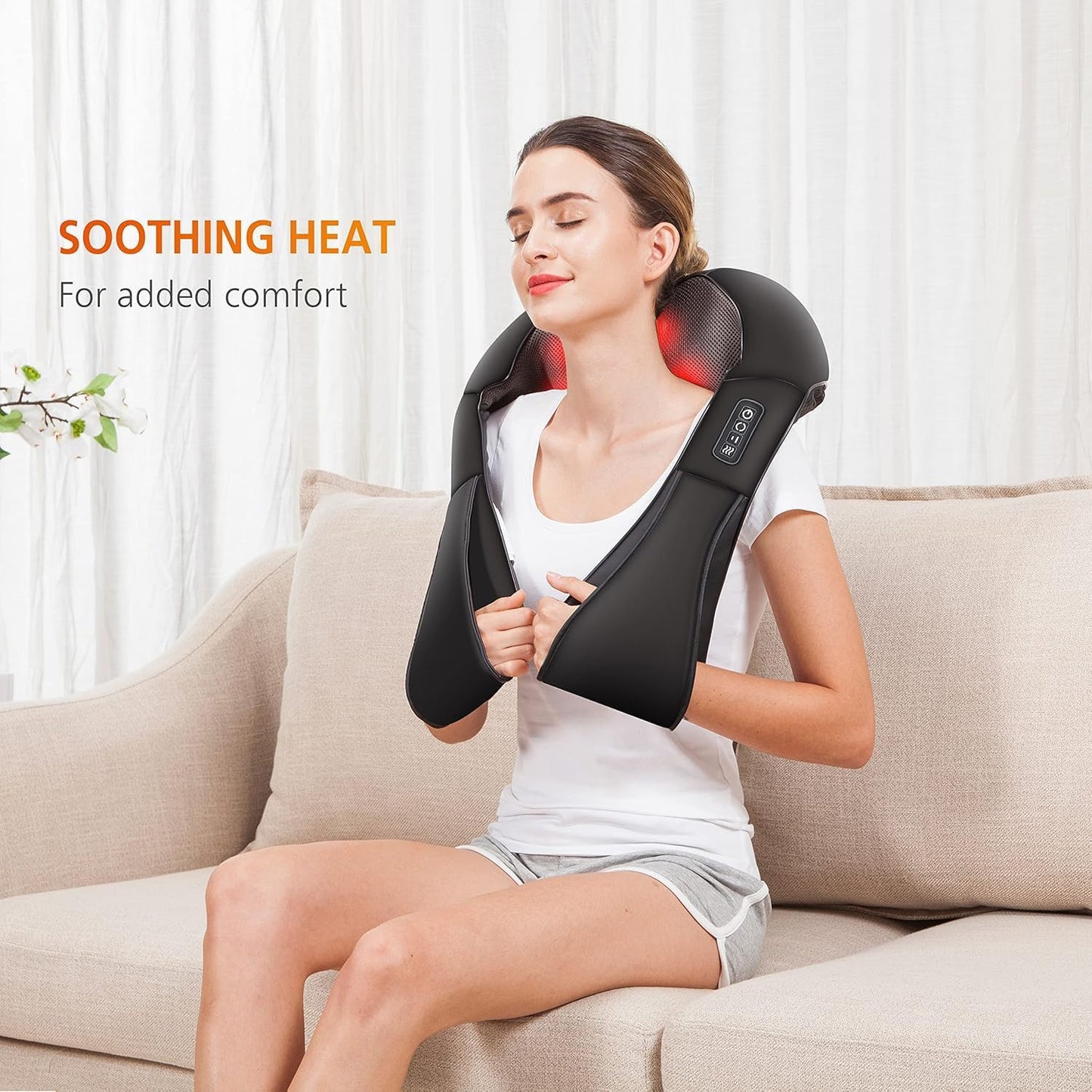 CCILIYC Shiatsu Massagers Neck and Back Massager with Heat - Faux Leather DEMO