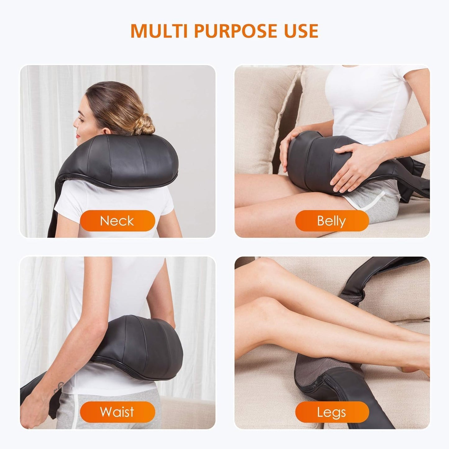 CCILIYC Shiatsu Massagers Neck and Back Massager with Heat - Faux Leather DEMO