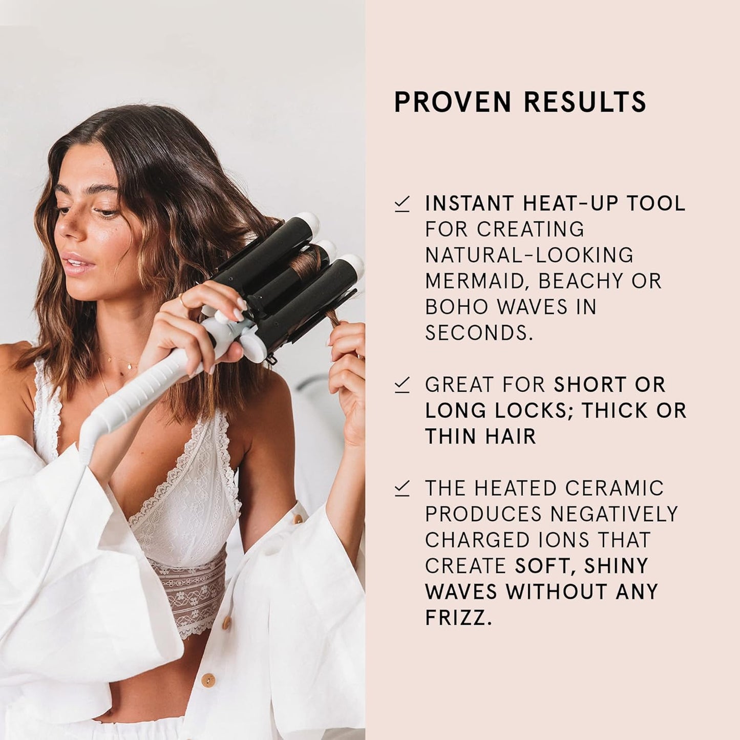 BONDIBOOST 32mm Ceramic Tourmaline Hair Curling Iron Wand - Professional DEMO