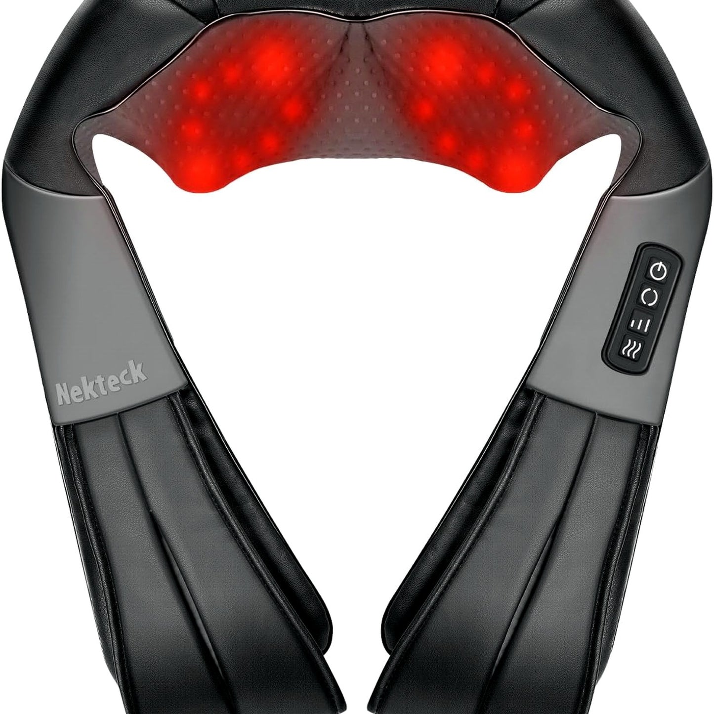 Nekteck Electric Shiatsu Neck and Back Massager with Soothing Heat - Black DEMO