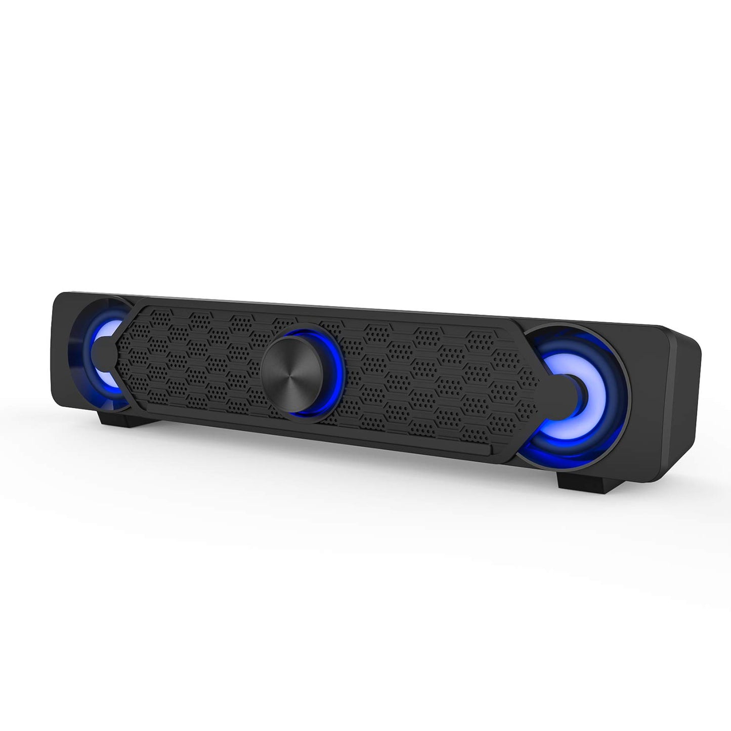 Smalody Mini LED Soundbar PC Speakers Black Compact Computer Audio 50.8mm NEW