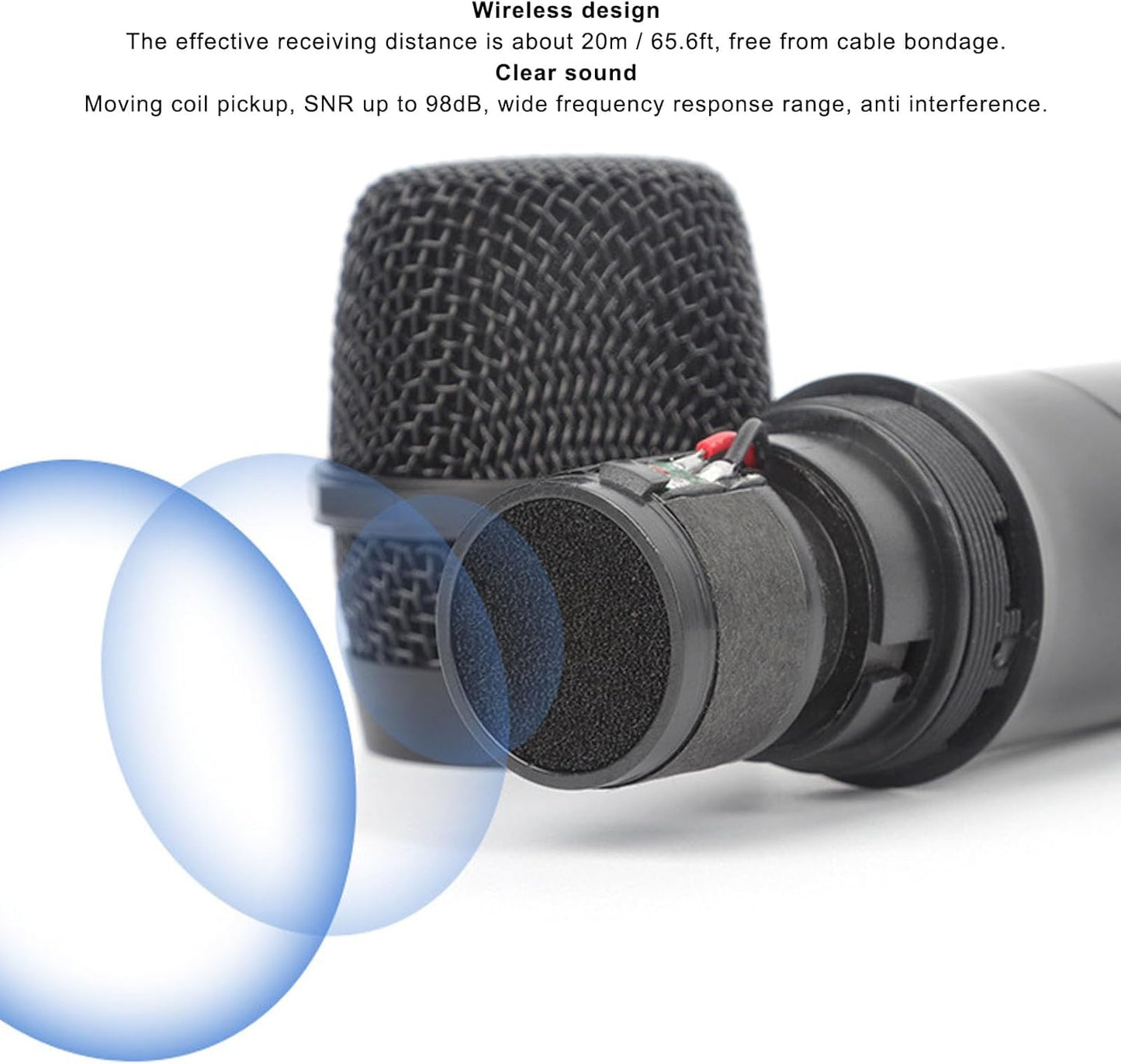 Wireless USB Microphone Cordless Dynamic 6.35mm for Podcasting Black 2pk DEMO