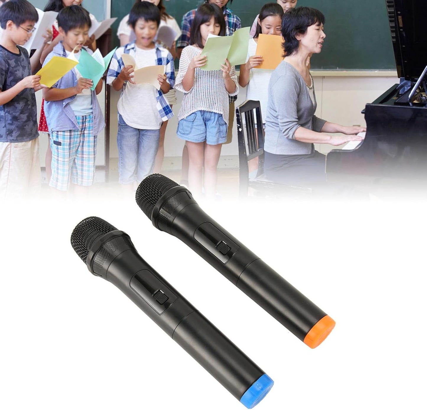 Wireless USB Microphone Cordless Dynamic 6.35mm for Podcasting Black 2pk DEMO