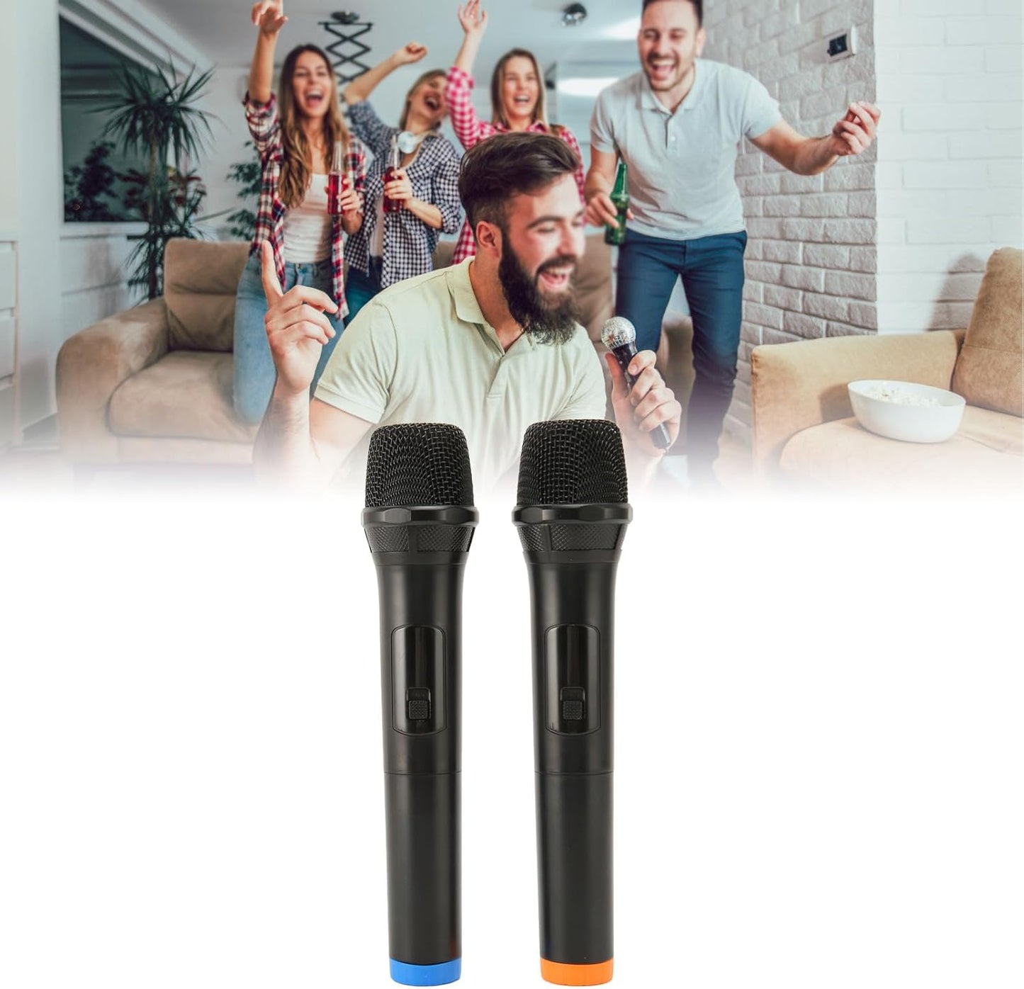 Wireless USB Microphone Cordless Dynamic 6.35mm for Podcasting Black 2pk DEMO