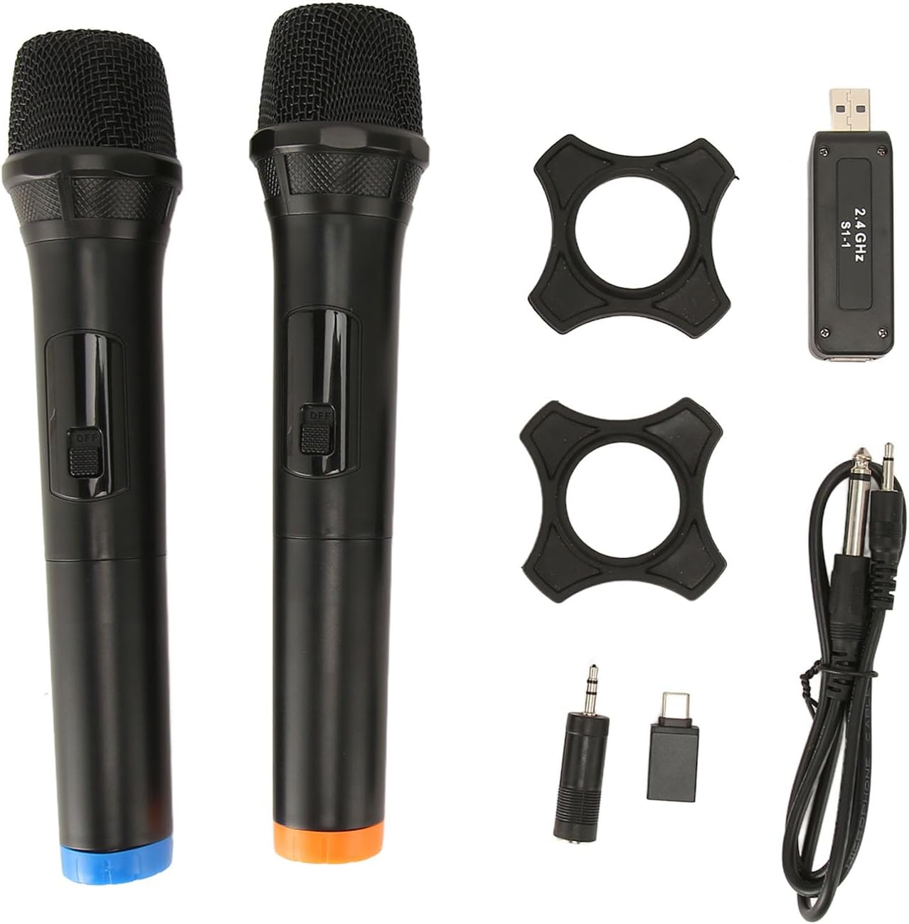 Wireless USB Microphone Cordless Dynamic 6.35mm for Podcasting Black 2pk DEMO