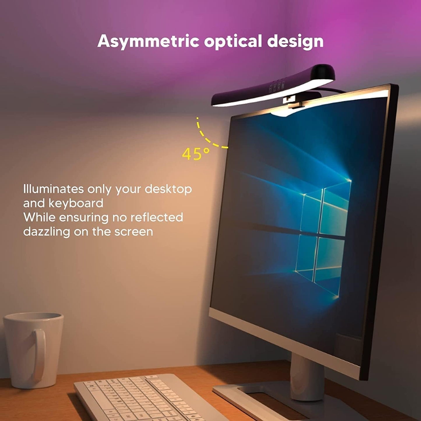 RGB Backlight LED Desk Lamp with Eye-Caring Monitor Light Bar Size NEW