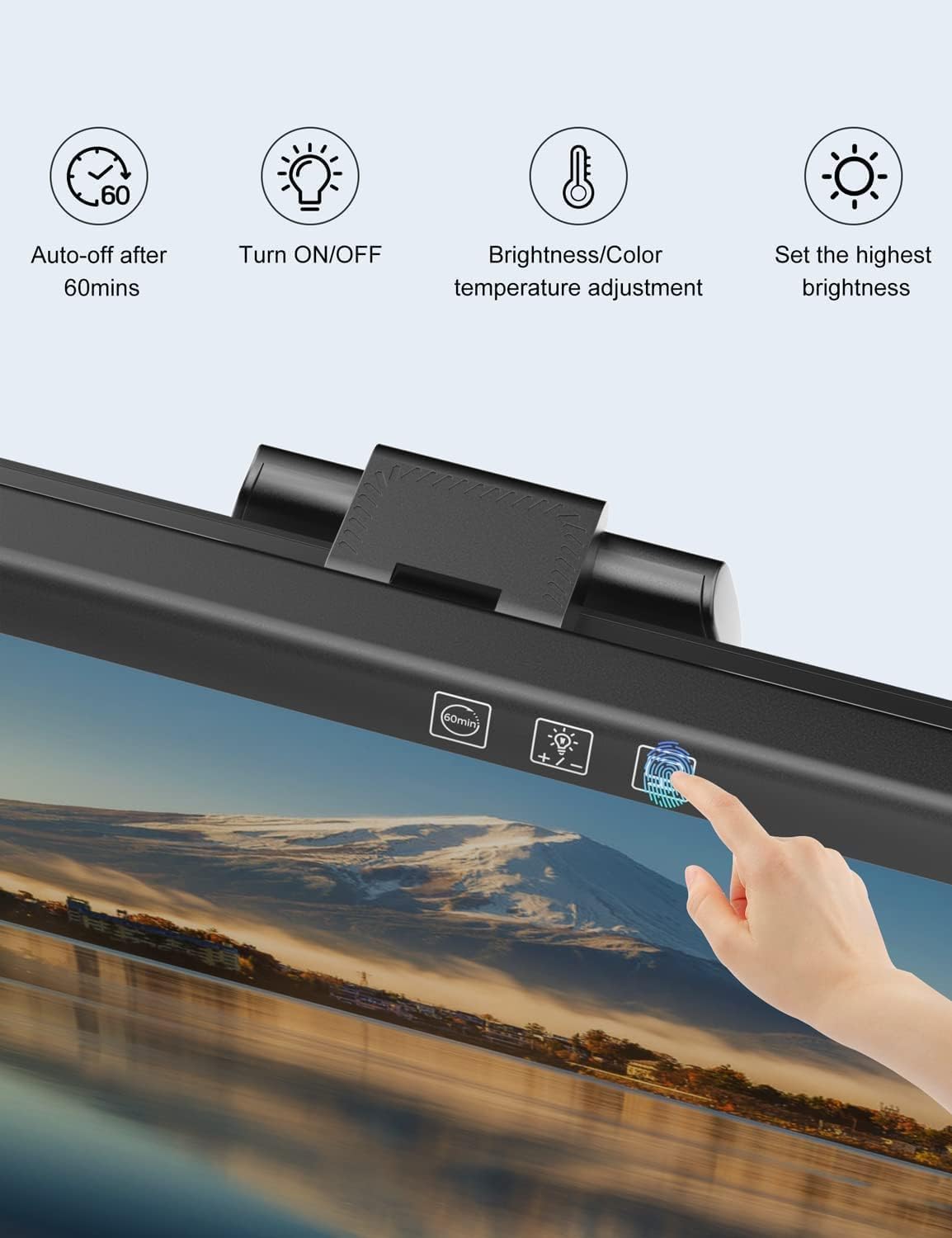 RGB Backlight LED Desk Lamp with Eye-Caring Monitor Light Bar Size NEW