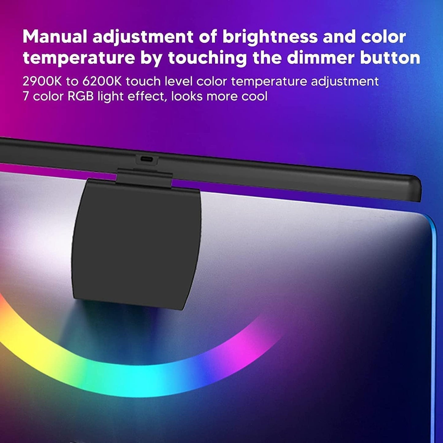 RGB Backlight LED Desk Lamp with Eye-Caring Monitor Light Bar Size NEW